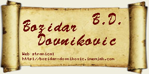 Božidar Dovniković vizit kartica
